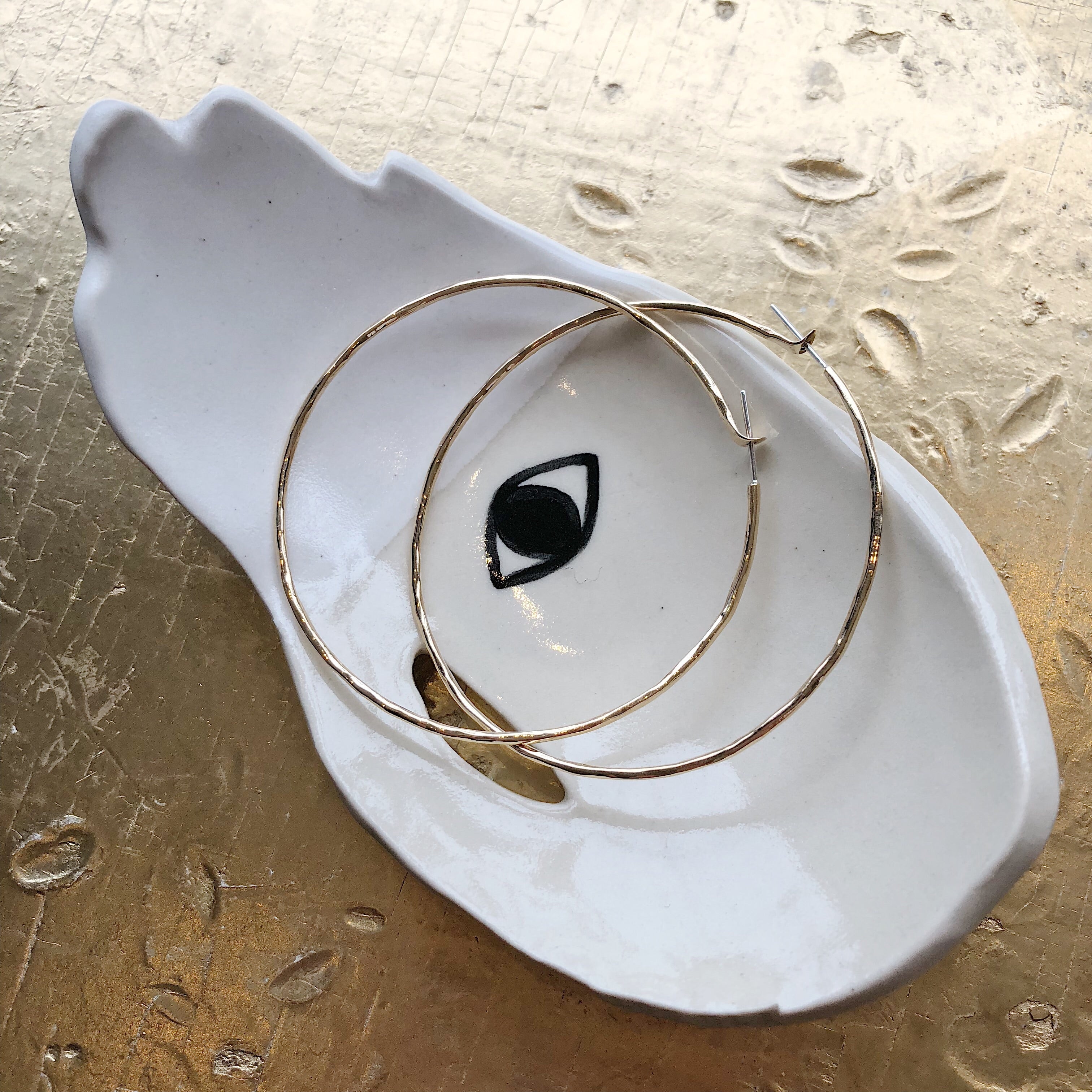 Lissa Bowie // Textured Hoops Brass 2.5