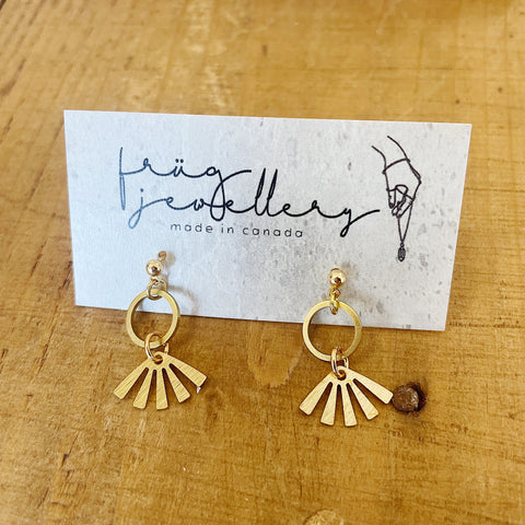 Frug // Small Sunray Brass Earrings