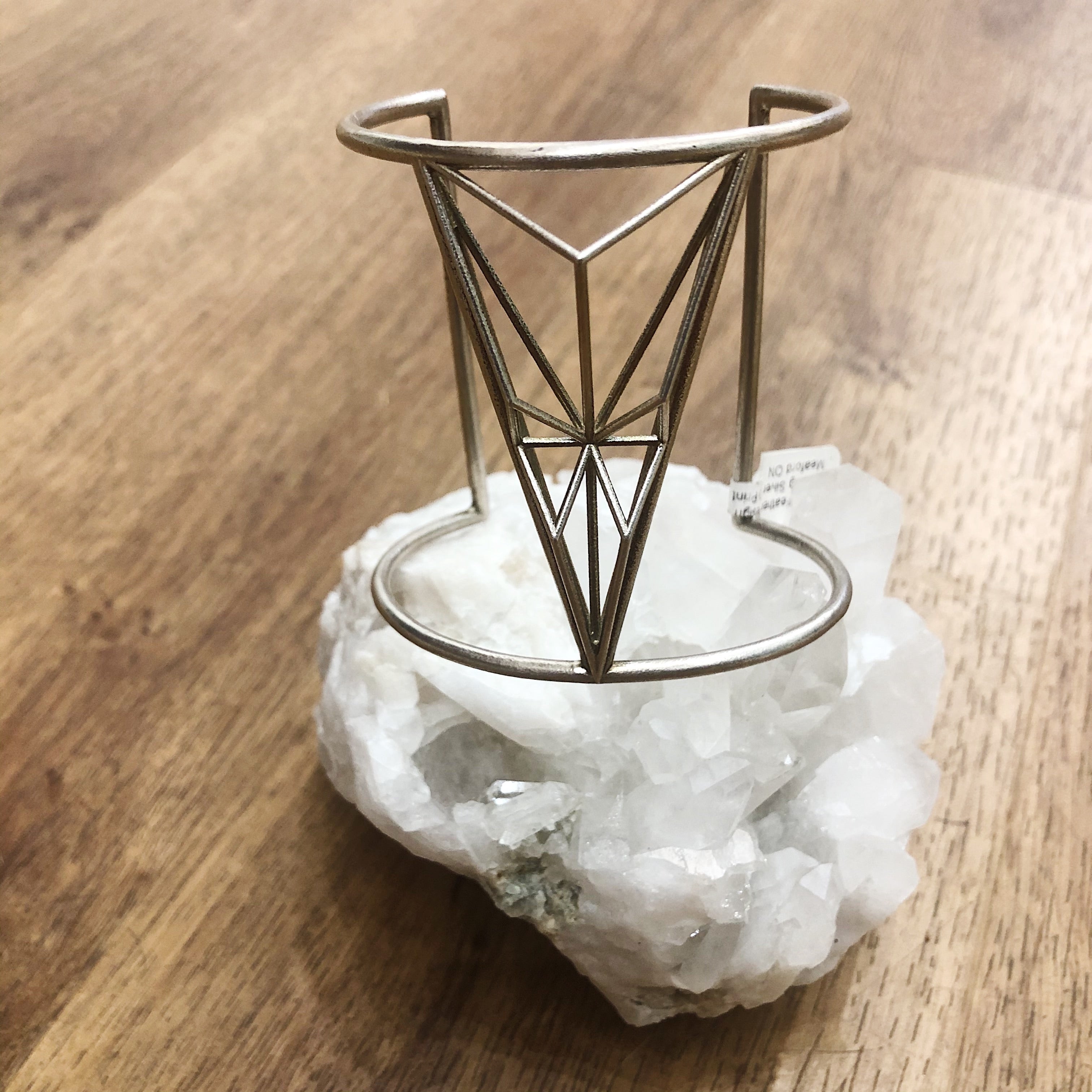 White Feather Design // Large Crystalized Cuff Silver