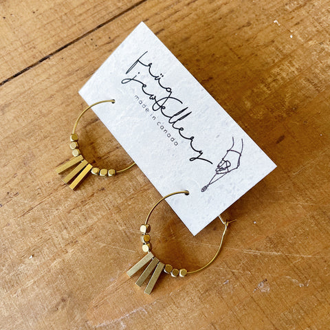 White Feather Design // Raw Brass Hoop