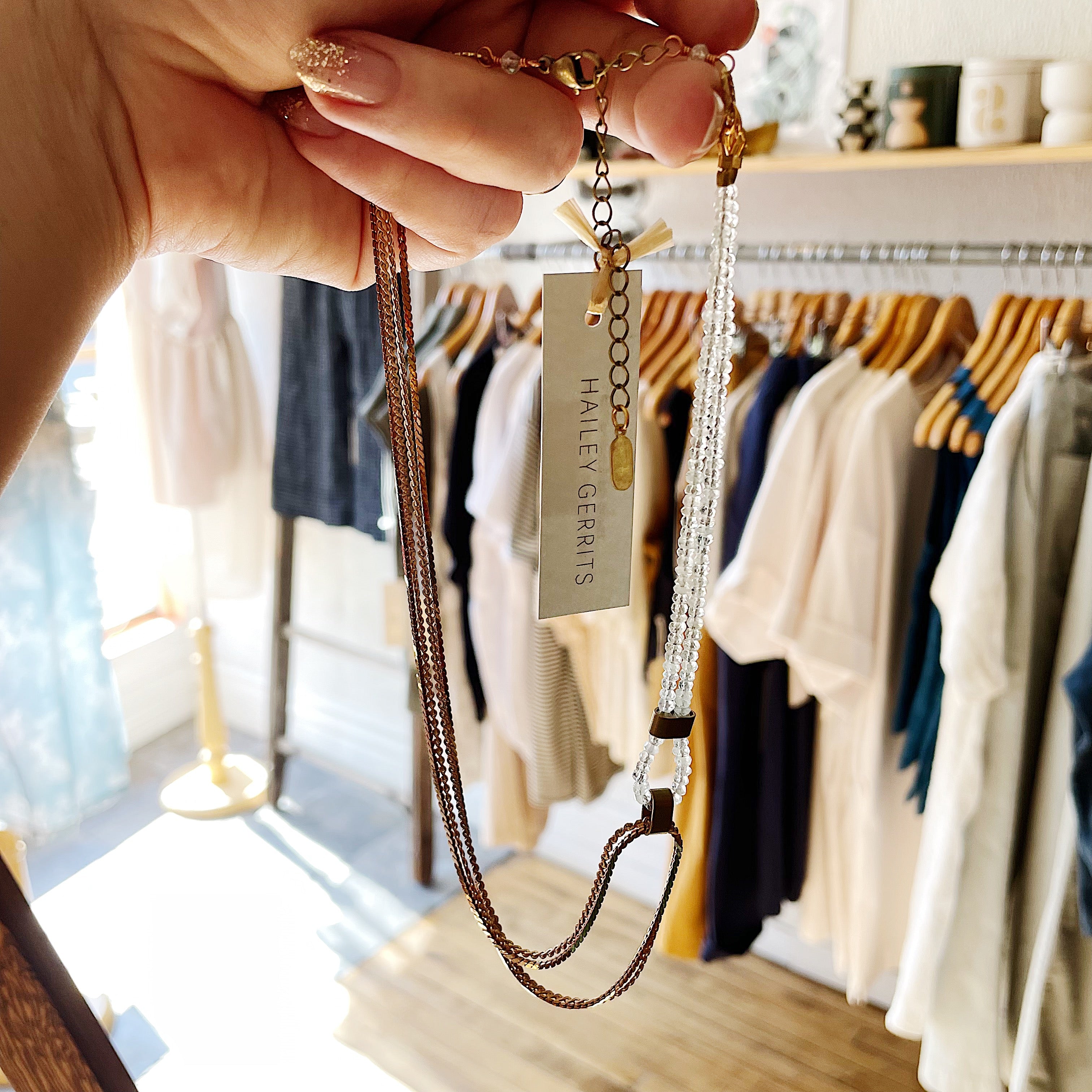 Hailey Gerrits // Tulia Necklace Aquamarine
