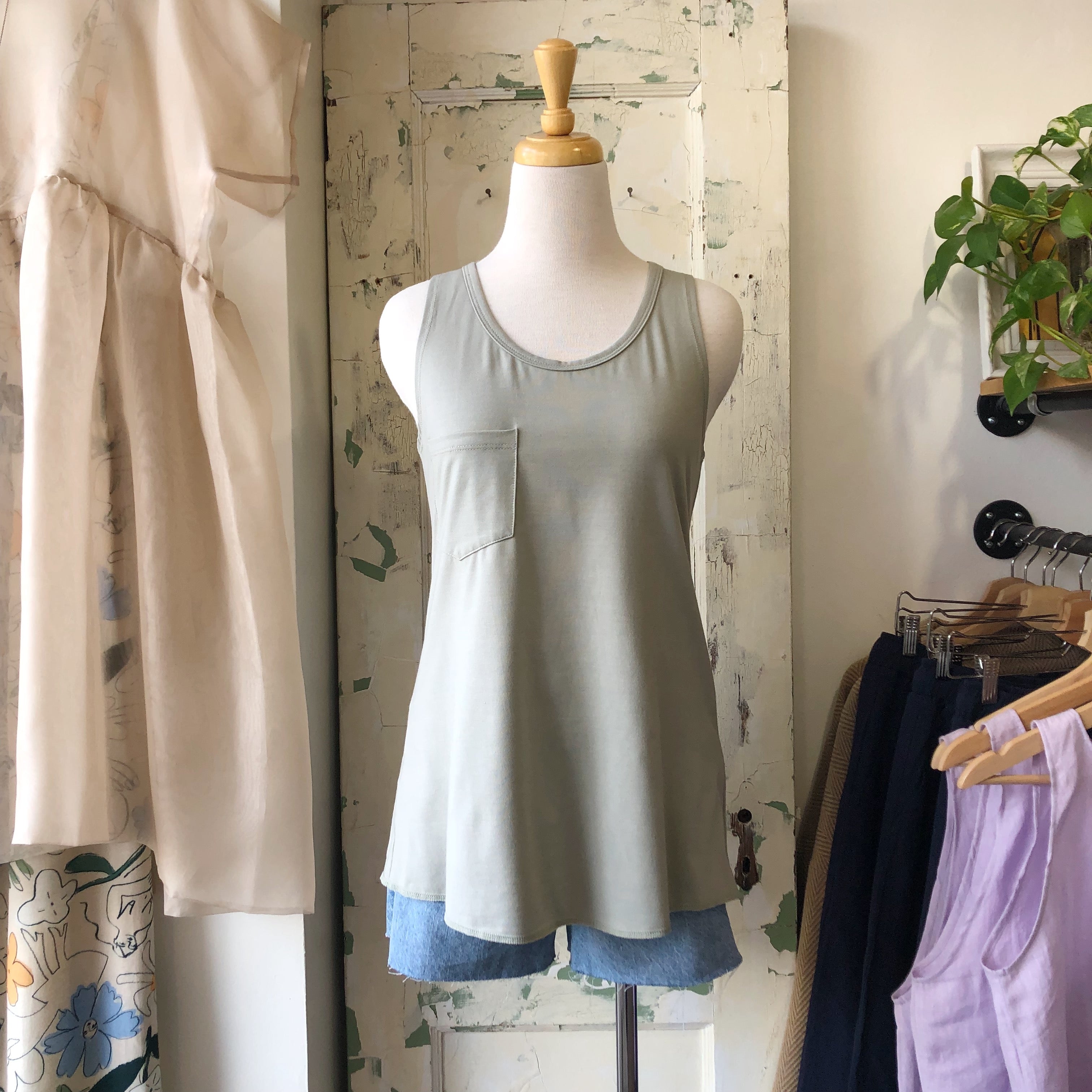 Blondie Apparel // Sunset Tank Light Sage