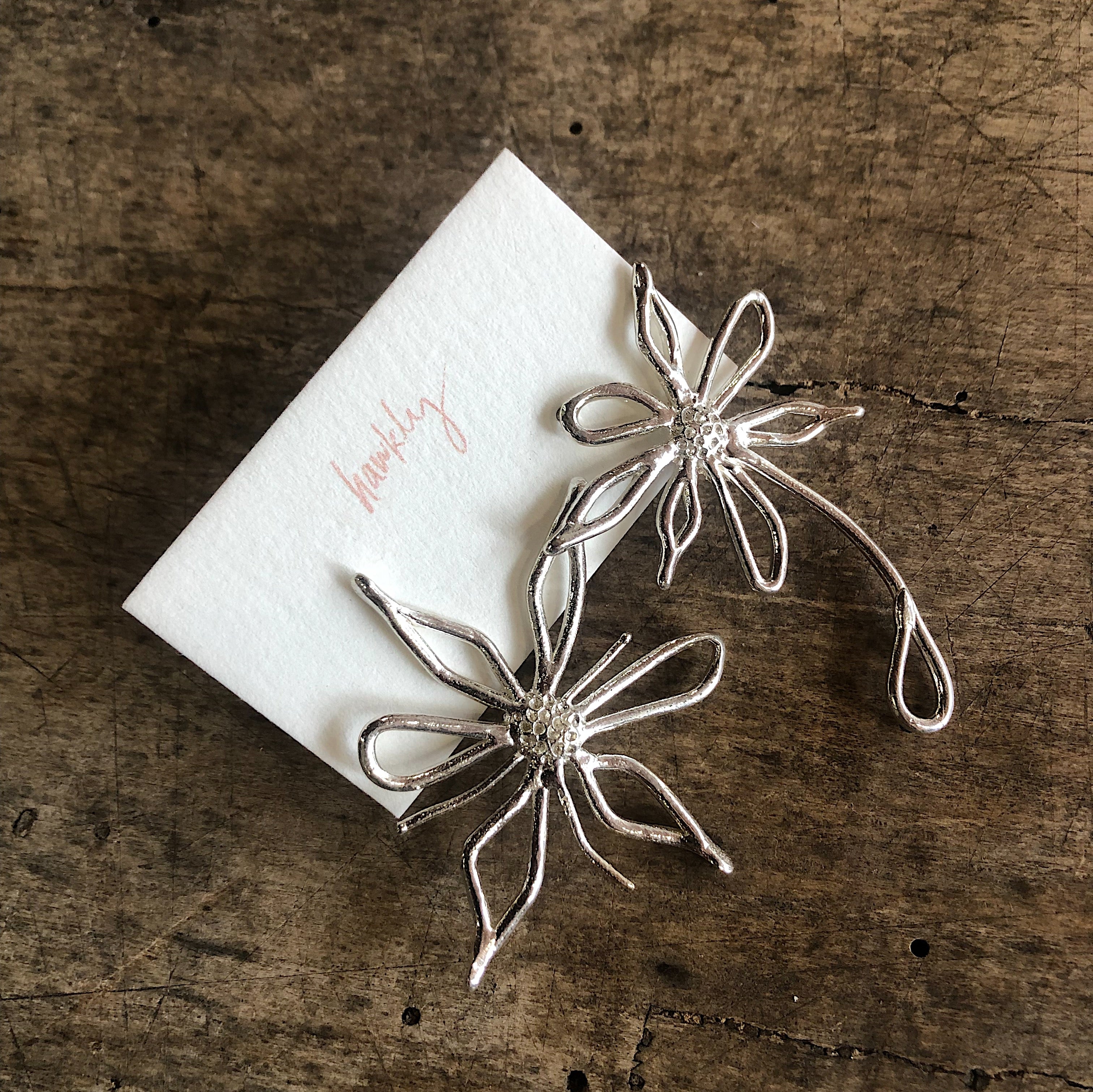 Hawkly // Bloom Earrings Silver