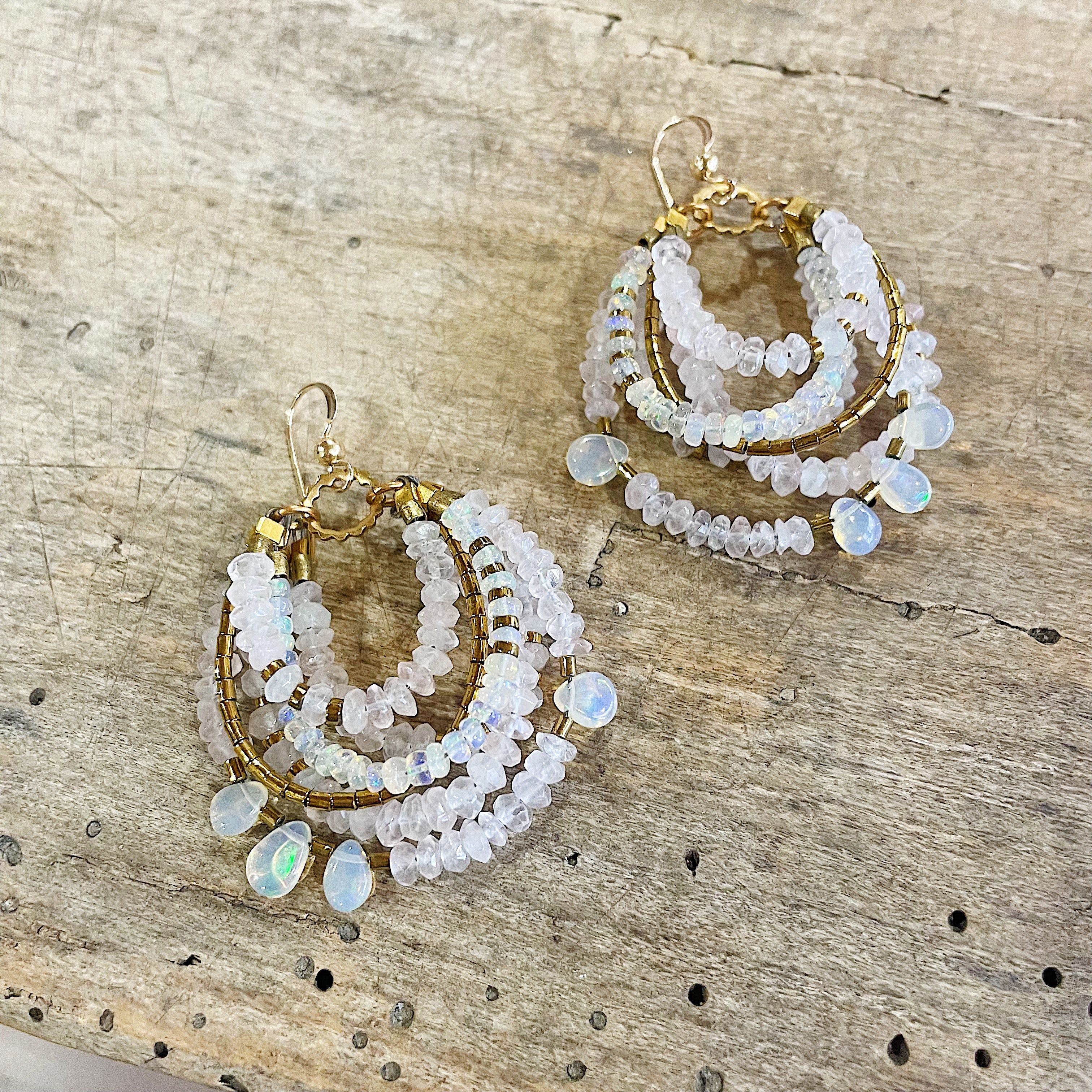 Hailey Gerrits // Oleria Earrings Rose Quartz
