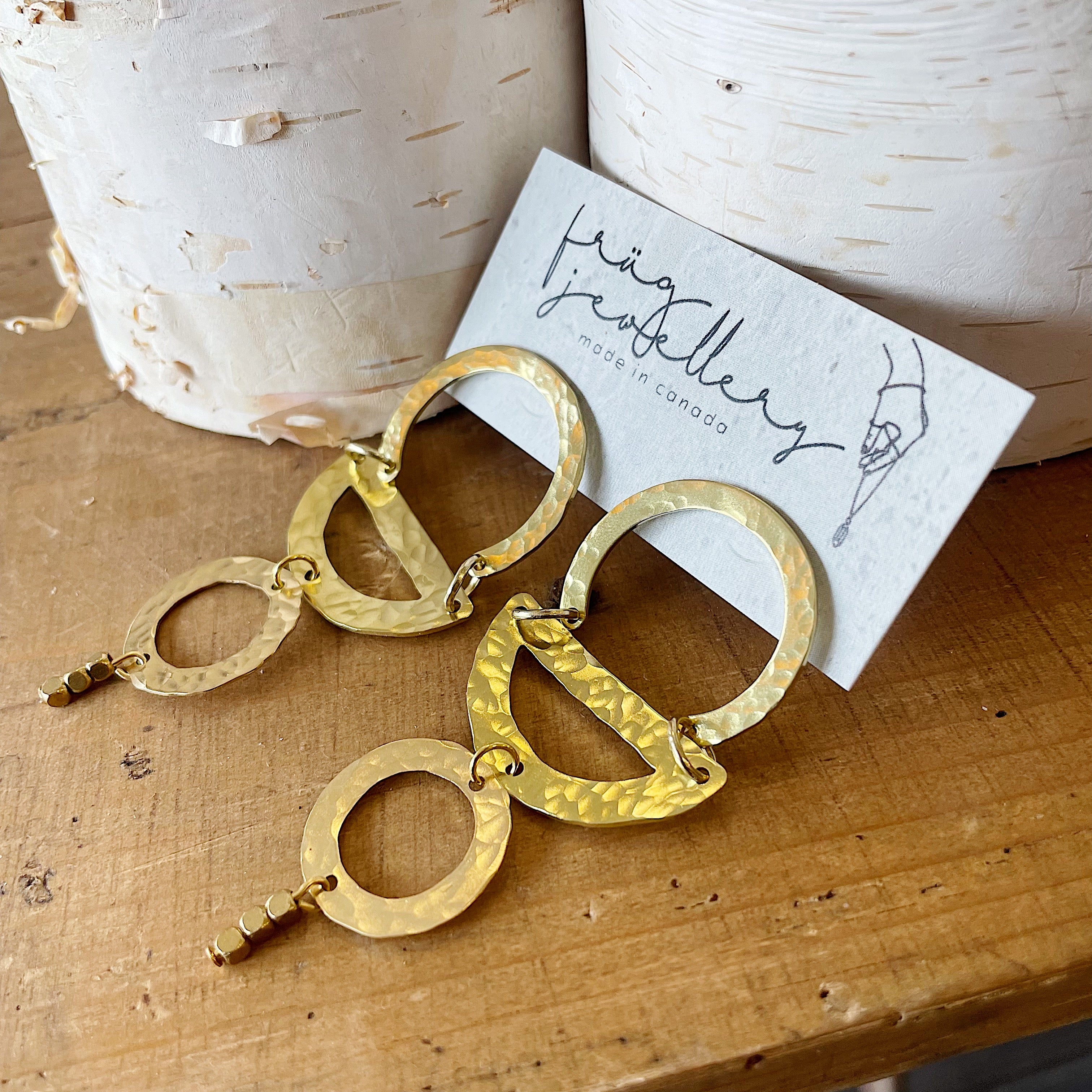 Frug // Hammered Stud Drop Earrings