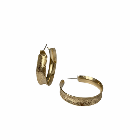 Frug // Hammered Diamond Brass Earrings