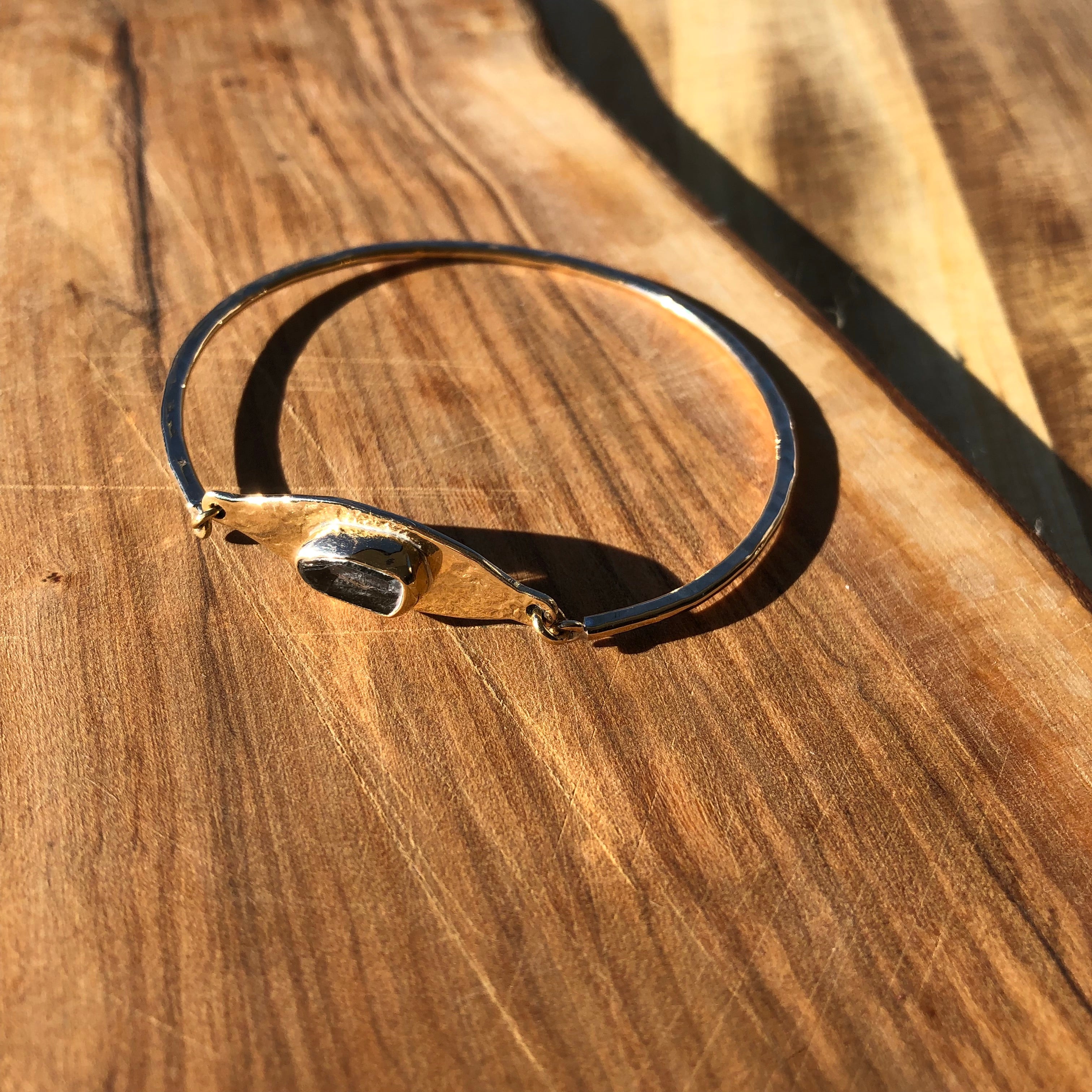 Lissa Bowie // Brass and Quartz Bangle