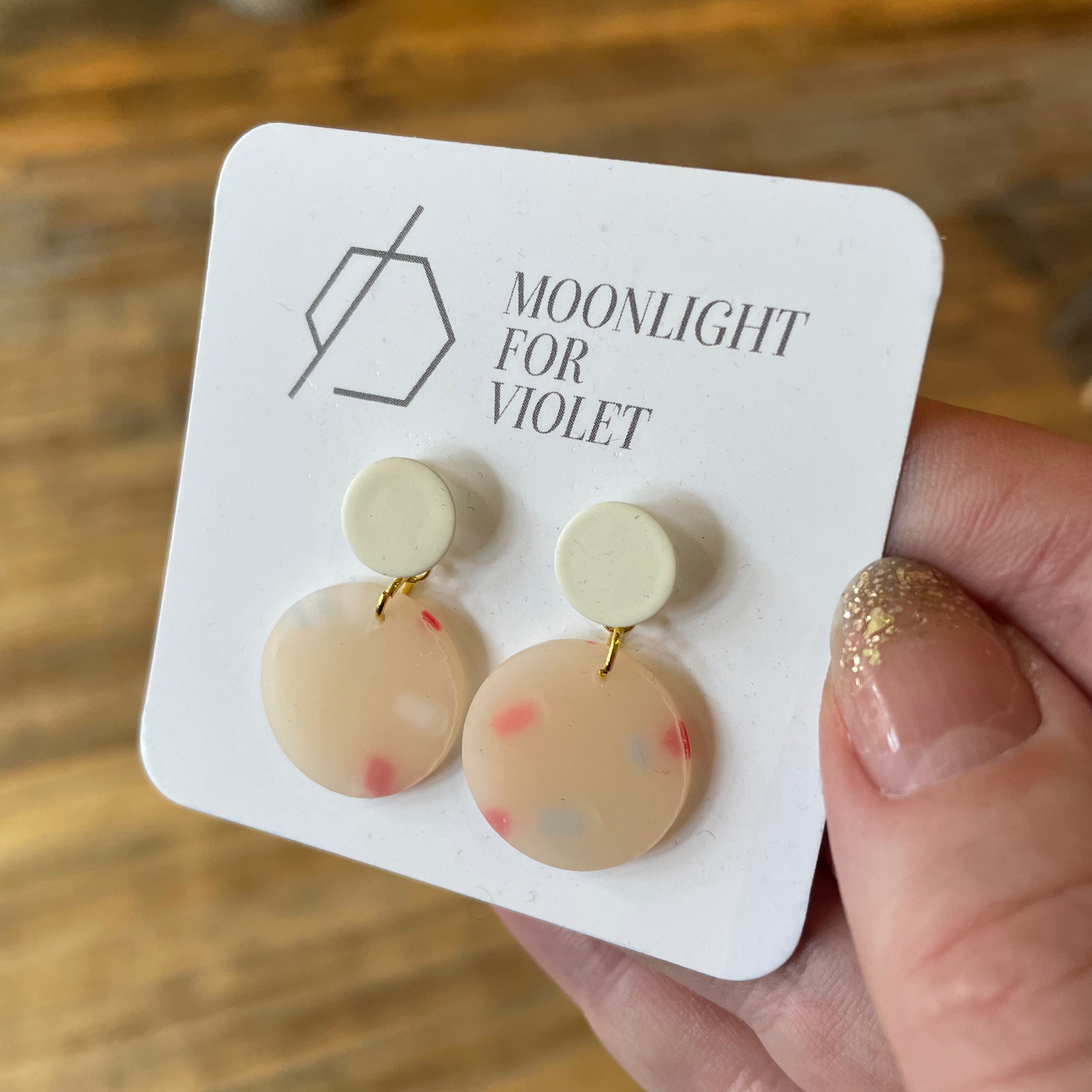 Moonlight For Violet // Confetti Drop Earrings Ivory