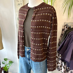 Compania Fantastica // Mini Flower Cardigan Brown