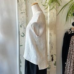Jennifer Glasgow // Moira Top Ivory Stripe
