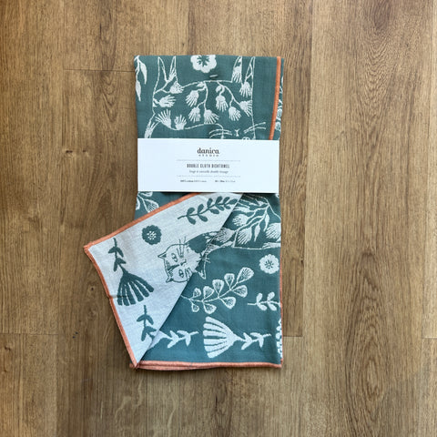 Danica // Heirloom Linen Tea Towel Jade
