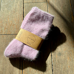 Billy Bamboo // Fluffy Angora Socks Violet