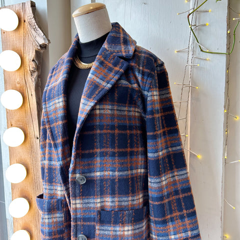 Gentle Fawn // Ezra Coat Navy Plaid
