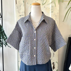Eve Gravel // Clara Shirt Blue/Mauve