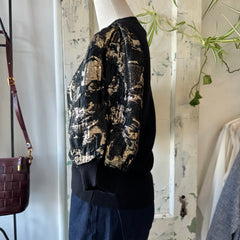 Astrid // Black Gold Sparkle Top