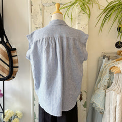 Naïf // Mirna Top Blue Stripe Linen