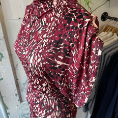 Astrid // Maroon Speckle Print Dress