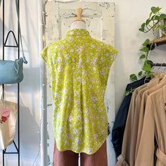 Indi & Cold // Lime Floral Print Button-Up Blouse