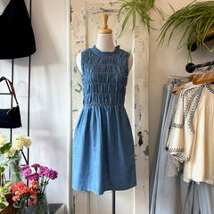 Compania Fantastica // Light Blue Orange Detail Dress