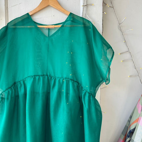 Noemiah // Tulip Dress Emerald Green Silk