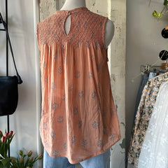 Indi & Cold // Peach Smocked Top