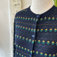 Compania Fantastica // Mini Flower Cardigan Navy