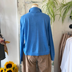 Indi & Cold // Button Neck Blue Sweater