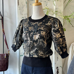 Astrid // Black Gold Sparkle Top