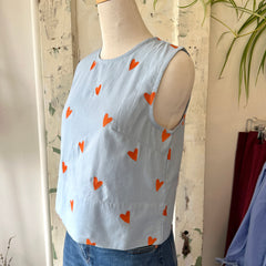 Compania Fantastica // Hearts Embroidered Top