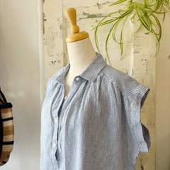 Naïf // Mirna Top Blue Stripe Linen