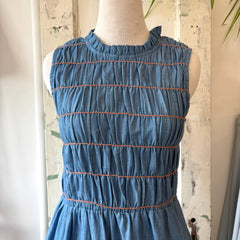 Compania Fantastica // Light Blue Orange Detail Dress