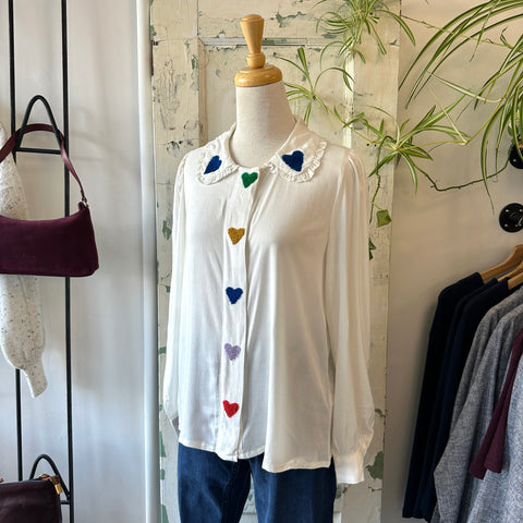 Compania Fantastica // Embroidered Hearts Blouse