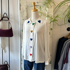 Compania Fantastica // Embroidered Hearts Blouse