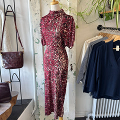 Astrid // Maroon Speckle Print Dress