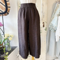 Naïf // Domi Washed Linen Pants Dark Brown