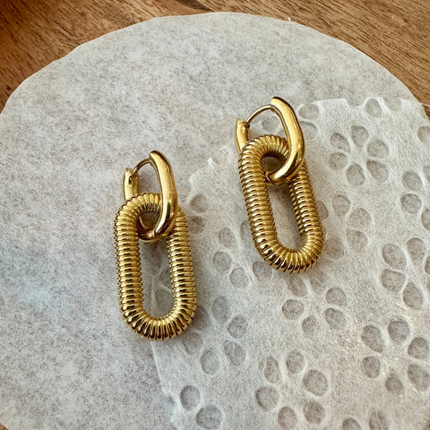 Blue Eye Jewelry // 18K GP Double Link Hoops