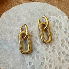 Blue Eye Jewelry // 18K GP Double Link Hoops