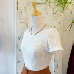 Meemoza // Ivory Pointelle Top