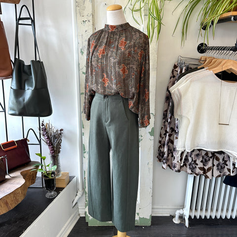 Dagg & Stacey // Laurie Top Olive Print