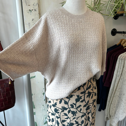 Indi & Cold // Silk Cable Knit Tee