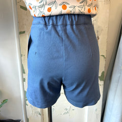 Meemoza // Edie Stretch Cotton Shorts Blue