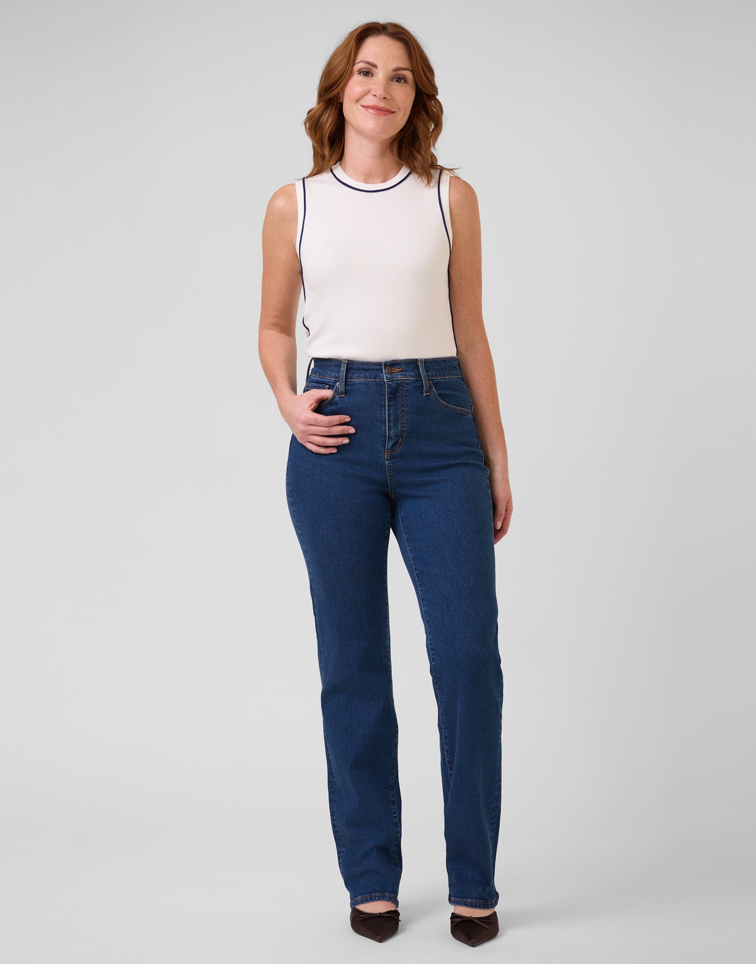 Yoga Jeans // Chloe Straight Leg High Rise Heritage Blue