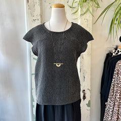 Jennifer Glasgow // Moira Top Black Stripe