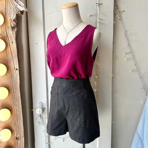 Meemoza // Edie Stretch Cotton Shorts Black