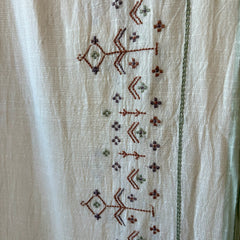 Indi & Cold // Embroidered Boho Scarf Ecru