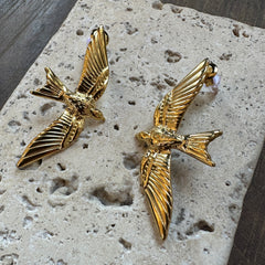 Hoopla // Swallow Studs 18K GP