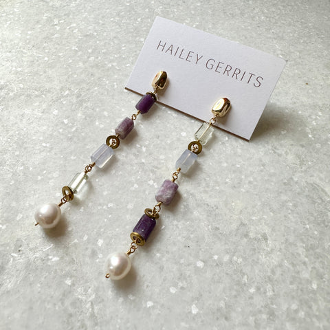 Hailey Gerrits // Cumulus Earrings Lepidolite