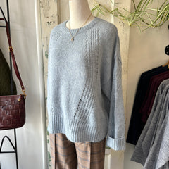 Indi & Cold // Blue Openwork Knit Sweater