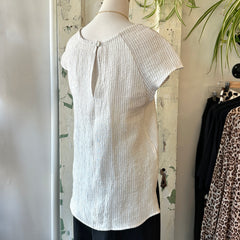 Jennifer Glasgow // Moira Top Ivory Stripe