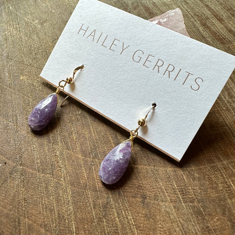 Hailey Gerrits // Reva Earrings Lepidolite